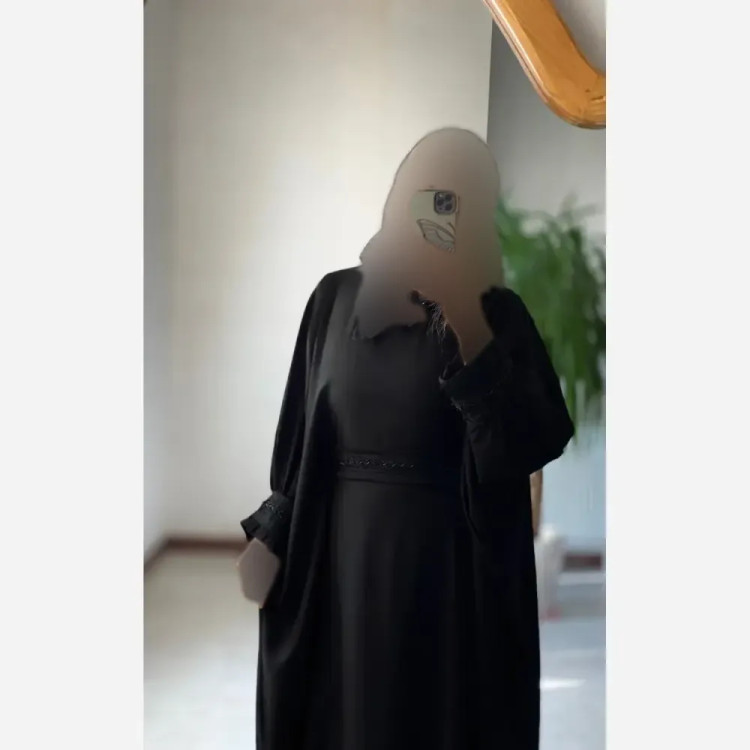 عبا زنانه مدل راحیل جنس الیزه رنگ مشکی سایز فری سایز