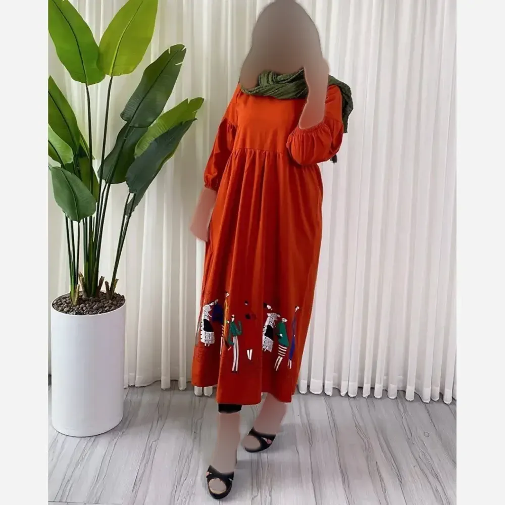 لباس ساحلی زنانه مدل آدمکی جنس لنین سایز فری سبز و خردلی