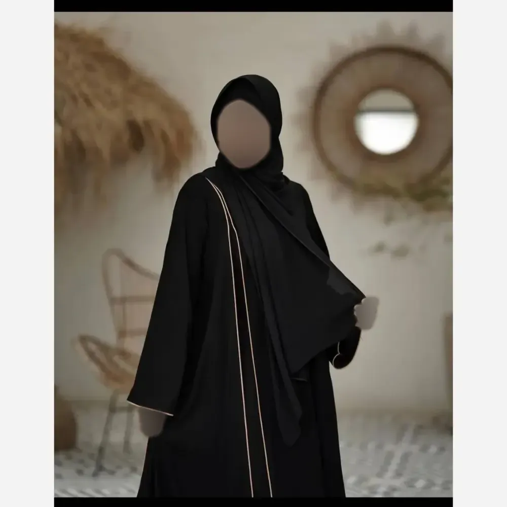 عبای زنانه مدل فرحناز جنس الیزه درجه یک فری سایز تا 50