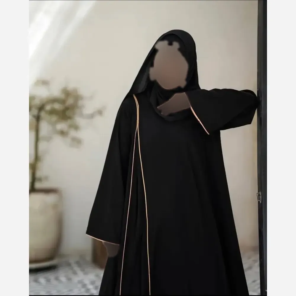 عبای زنانه مدل فرحناز جنس الیزه درجه یک فری سایز تا 50