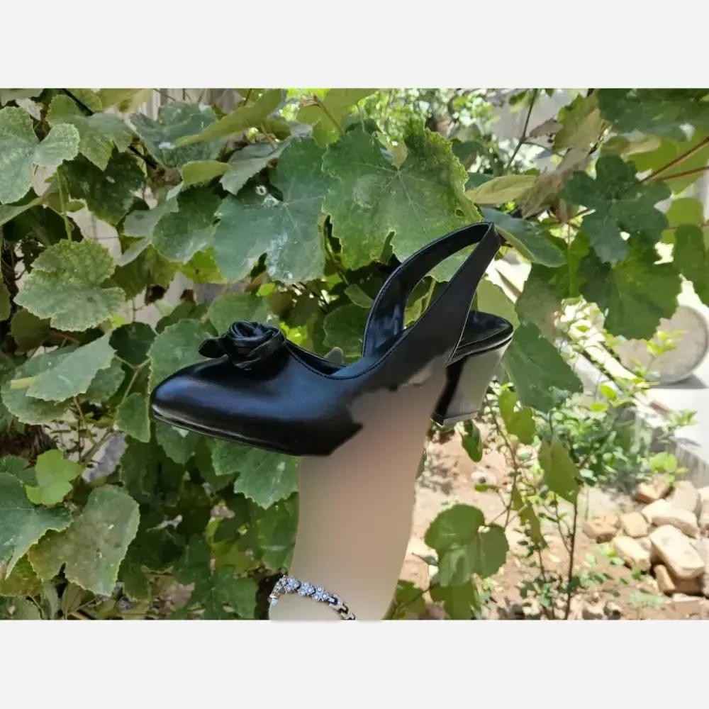 کفش پاشنه دار مجلسی زنانه مدل رز رنگ مشکی