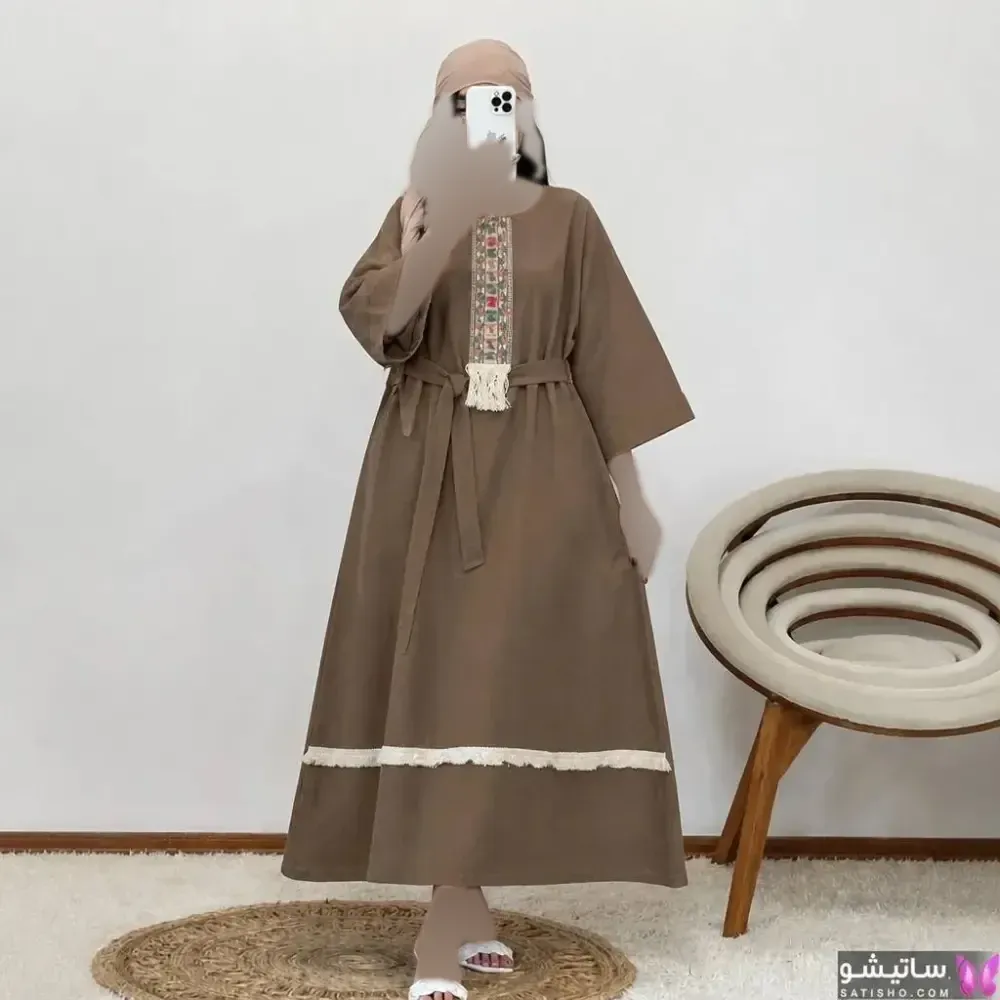 کفتان زنانه نوار کنفی جنس موسلین دبل فیس فری سایز