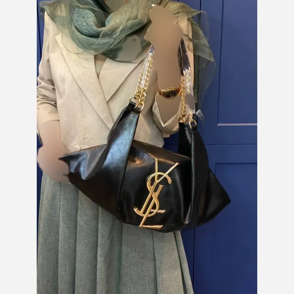 کیف زنانه مجلسی و اسپرت مدل یاشیل جنس چرم رنگ مشکی