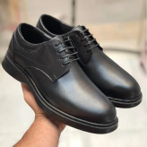 کفش چرم طبیعی مردانه مدل کیان طبی مشکی