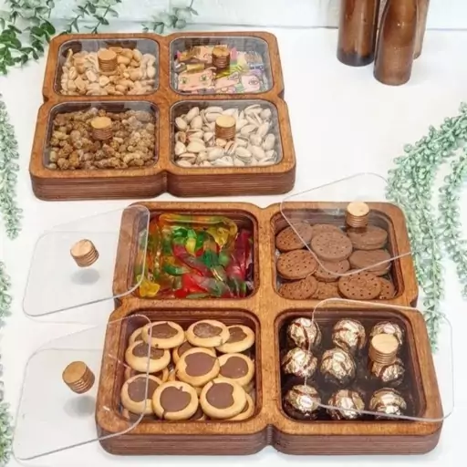 تیباکس چهار خونه چوبی درب دار