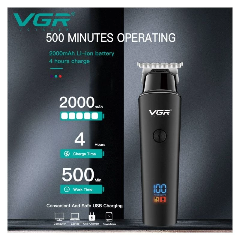 ماشین ریش تراش VGR937 اصلی با 18ماه گارانتی پرقدرت باتری 2000میلی آمپری مدل 1