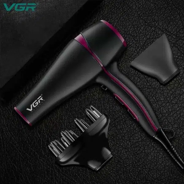 سشوار حرفه ای وی جی آر مدل V-402 با سری دیسپانسر و باد سرد با 18ماه گارنتی