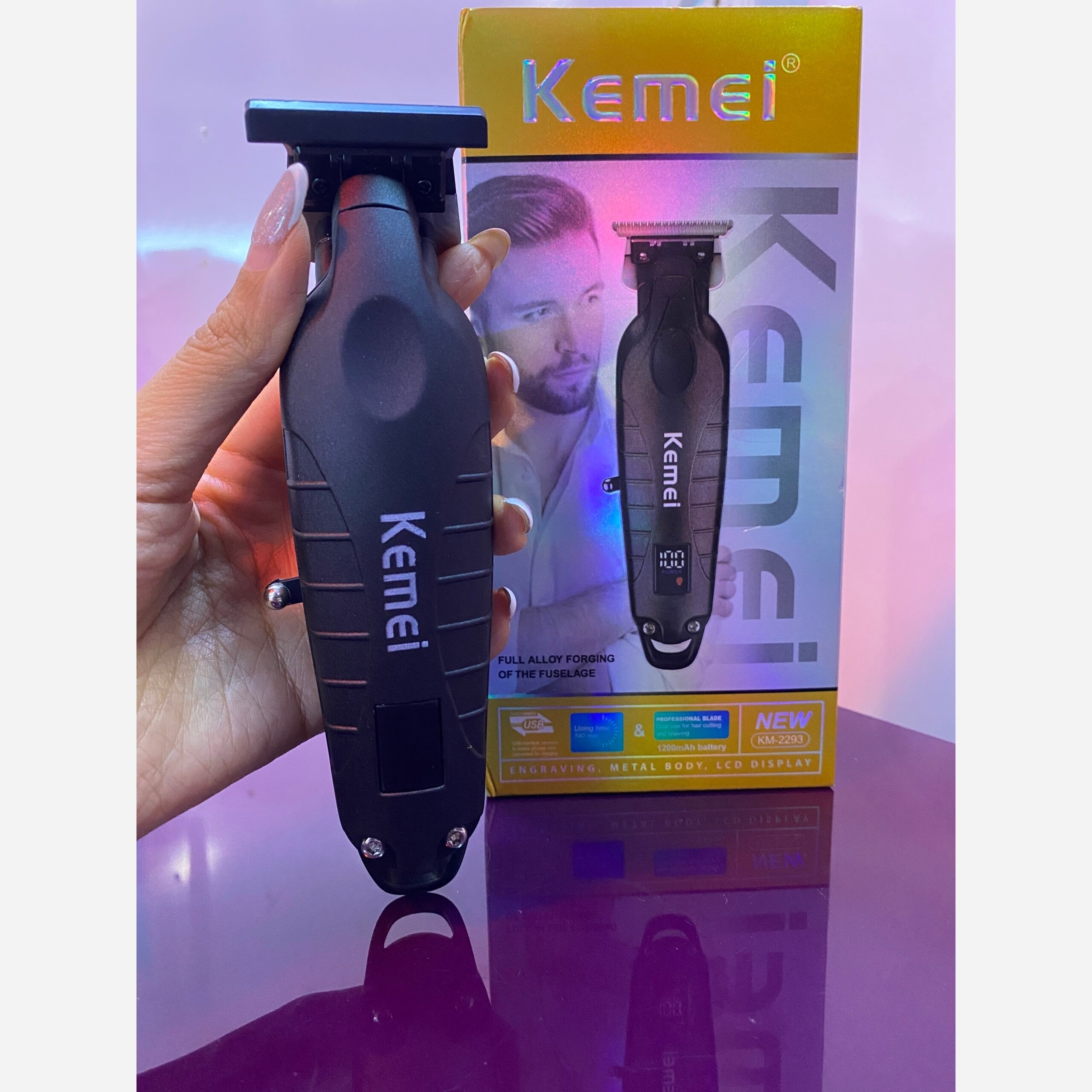 خط زن کیمی مدل Kemei Km-2293 اصل دیجیتالی ضمانتی دور موتور 7000 اصلی