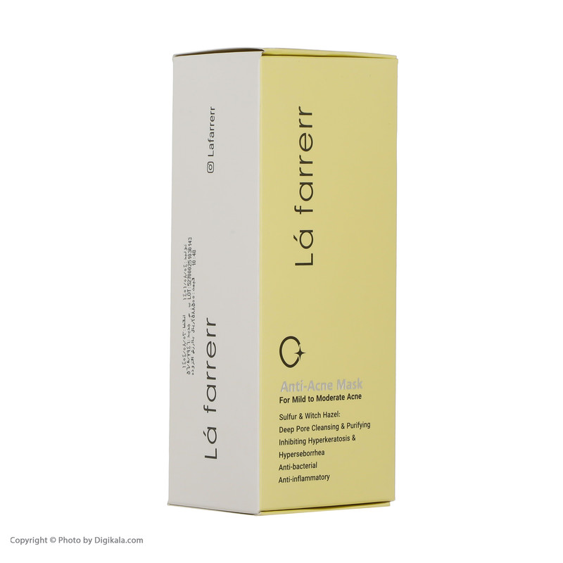 ماسک کرمی ضد آکنه لافارر مدل anti-acne حجم 150 میلیلیتر با عصارههای گیاهی، گوگرد میکرونیزه، پاکسازی عمقی منافذ، ضد التهاب و مناسب پوستهای مستعد آکنه