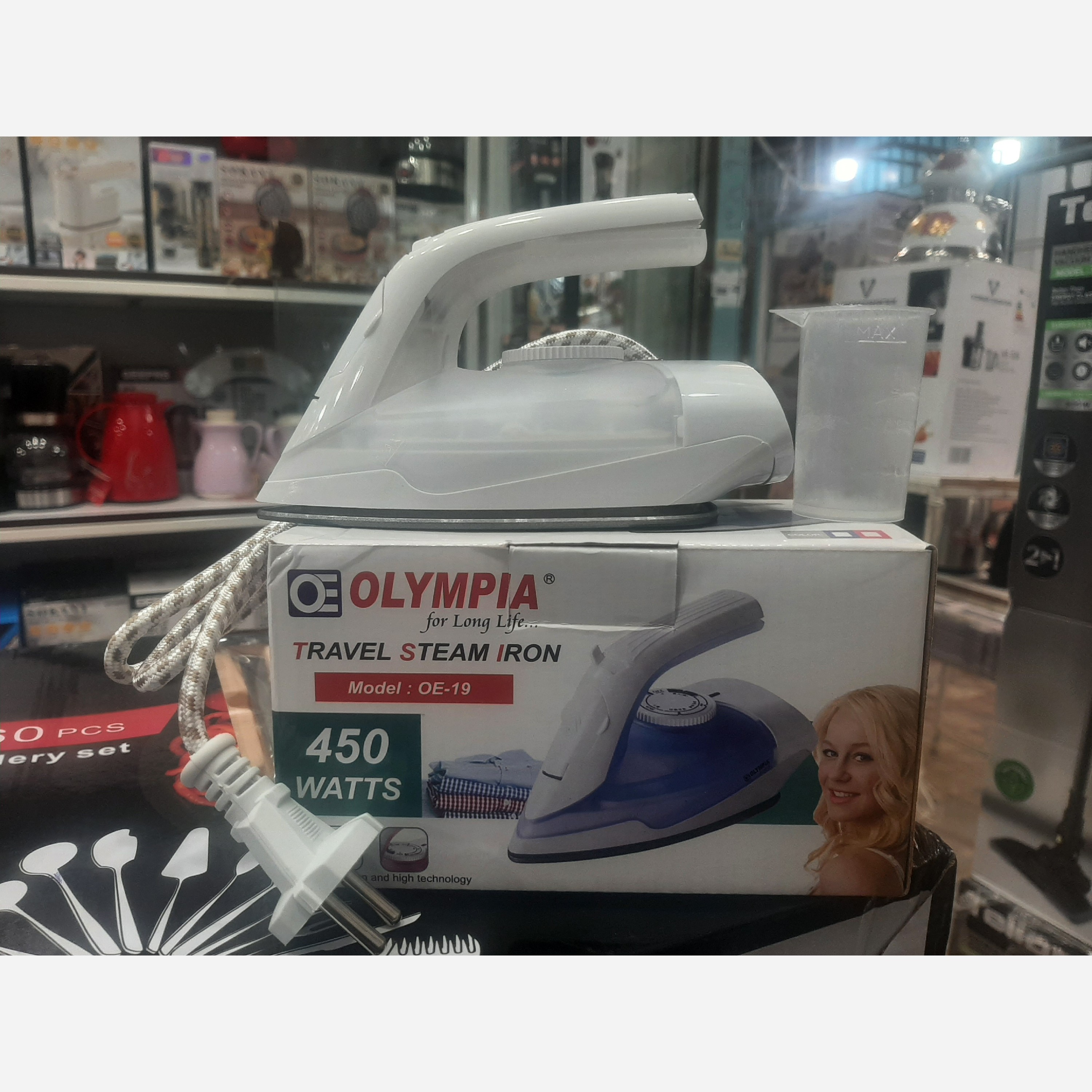 اتو بخار مسافرتی المپیا مدل OE019 اتو Olympia تک رنگ سفید