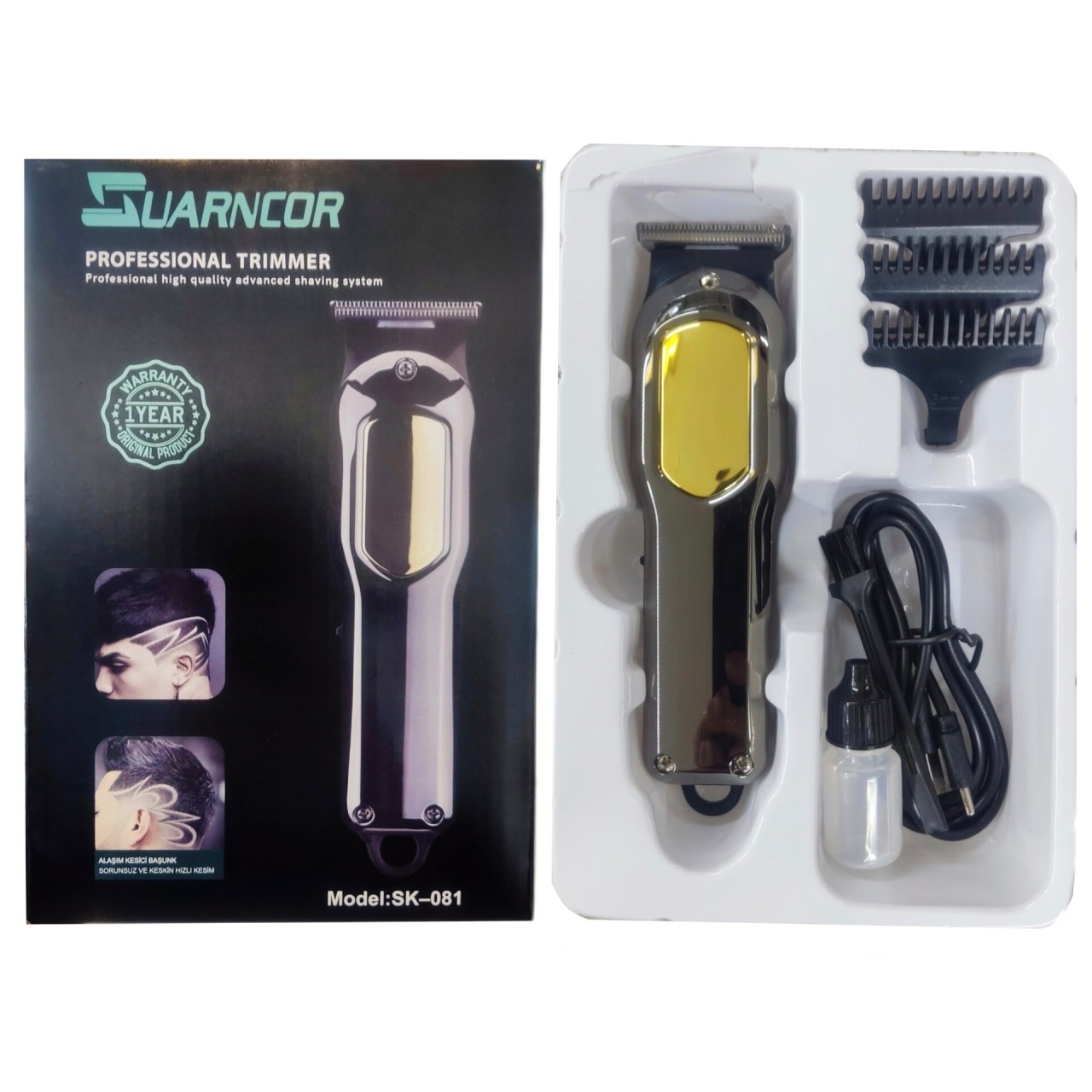 ماشین اصلاح سر و صورت خط زن و صفرزن نمایشگردار سوآرنکور مدل Suarncor SK-081 ( گناوه مارکت )