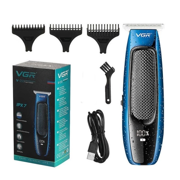 ماشین اصلاح موی سر و صورت ضد آب و برش مستقیم و ریش تراش وی جی آر خط زن شارژی V-255 ورژن جدید 255 ( گناوه مارکت )