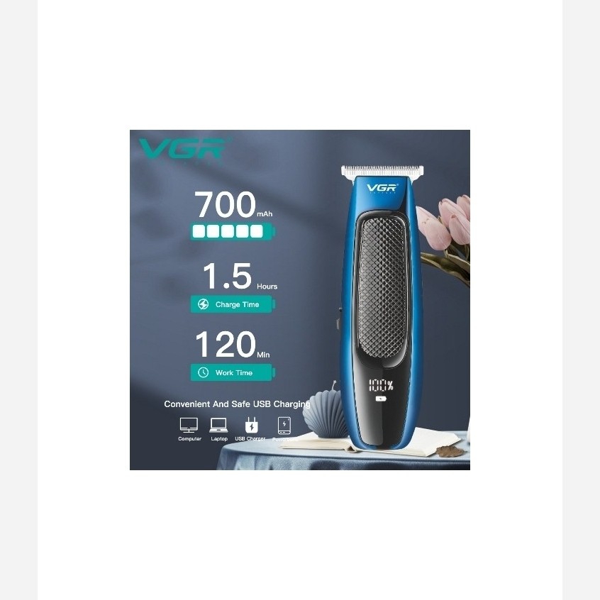 ماشین اصلاح موی سر و صورت ضد آب و برش مستقیم و ریش تراش وی جی آر خط زن شارژی V-255 ورژن جدید 255 ( گناوه مارکت )