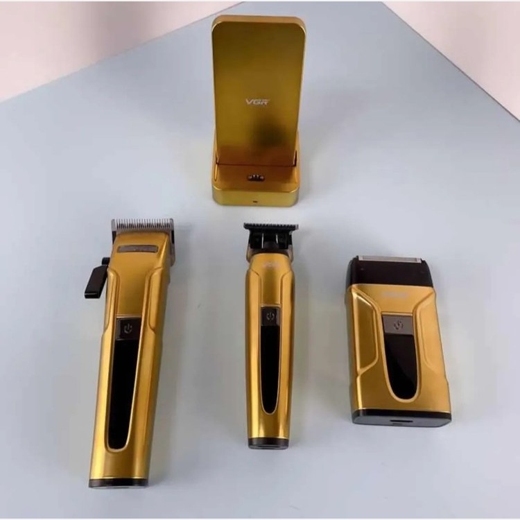 ست ماشین اصلاح سه کاره ( شیور و خط زن و حجم زن )موی سر و صورت وی جی آر V-694 ورژن جدید 694 ( گناوه مارکت