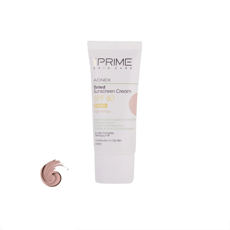 کرم ضد آفتاب رنگی پرایم SPF 60 مدل 010rosh ‌محافظ UVA ،UVB و PA+++،مناسب برای انواع پوست‌ حجم 50 میلی‌لیتر