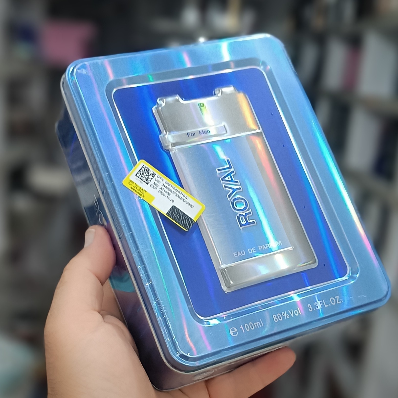 ادکلن رویال فلزی اصلی 100 میل عطر رویال آبی royal sellion پرفیوم قدیمی اودکلن رویال قوطی فلزی ادکلن رویال آبی کادو مرد
