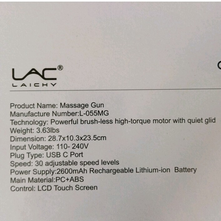 ماساژور باشگاهی مدلALC LAICHY L-055MG ماساژور حرفه ای 12 سرعتهصفحه لمسی لایچی موجود در فروشگاه لوازم برقی بندرگناوه