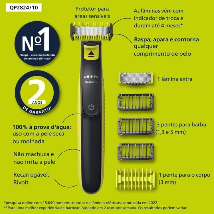 ماشین اصلاح وان بلید فیلیپس دارای تیغه اضافی QP2824/10اصلی و اورجینال