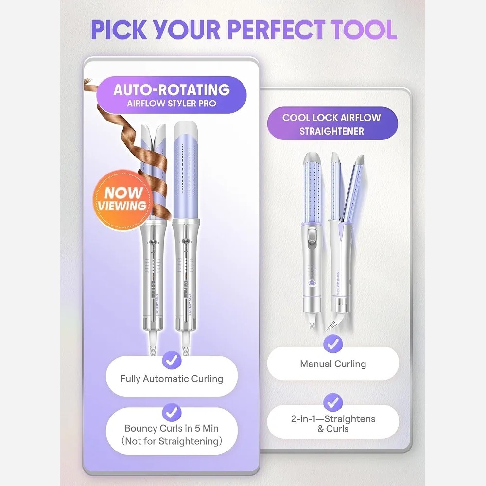 شیگلم بنفش کرلی مدل Airflow Styler Pro اصلی و اورجینال