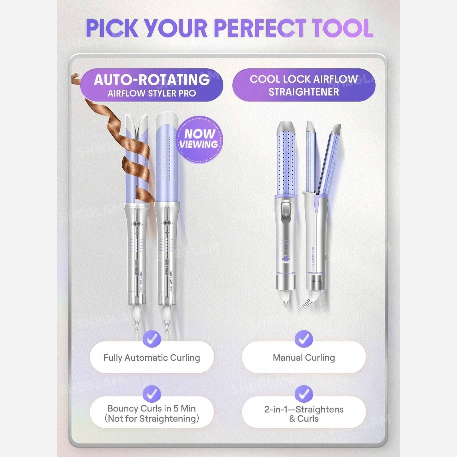 شیگلم بنفش کرلی مدل Airflow Styler Pro اصلی و اورجینال