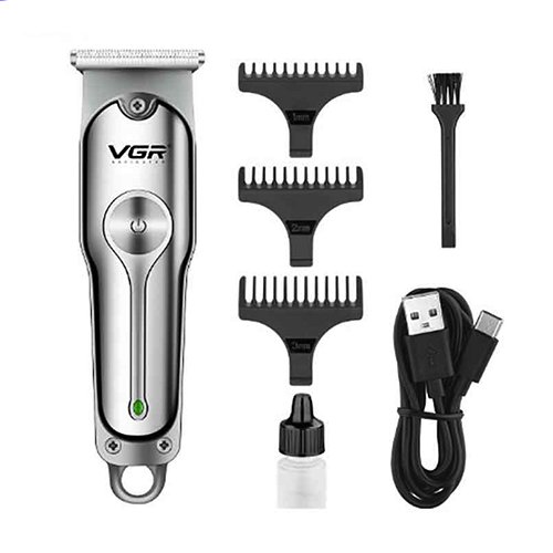 ماشین اصلاح موی سر و صورت وی جی آر مدل V-071 اصلی اورجینال و پلمپ مشکی و نقره ای