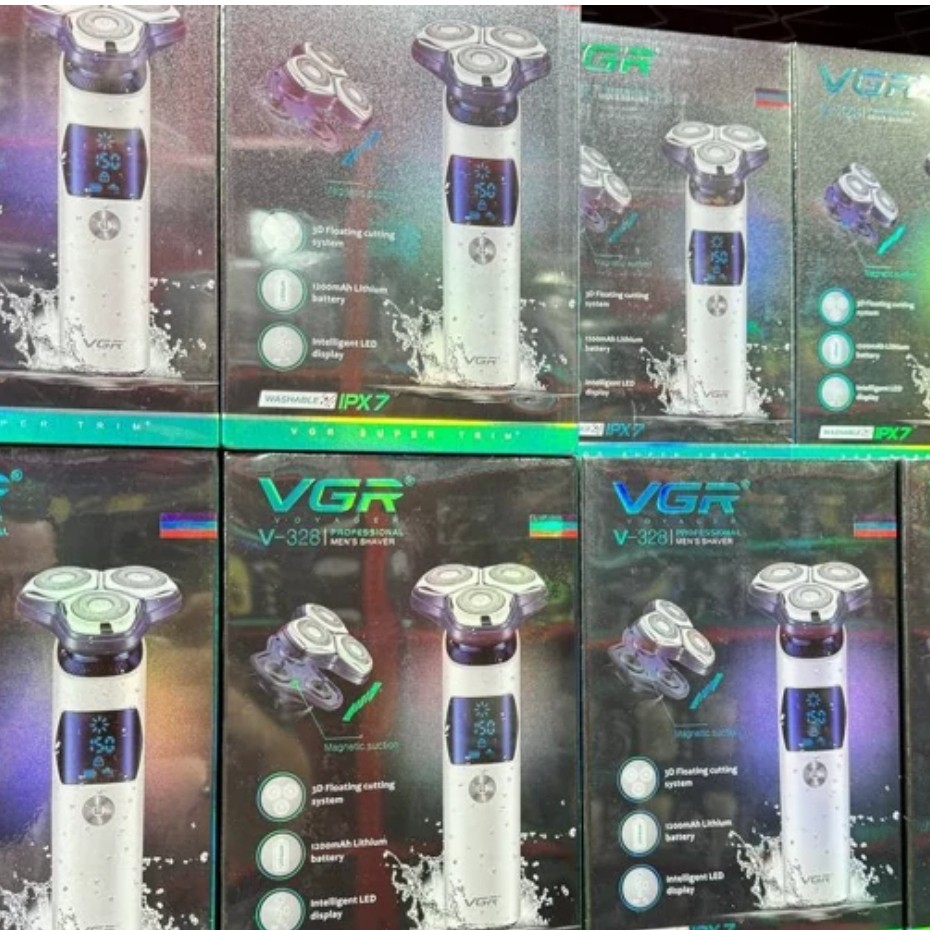 ماشین اصلاح سه تیغ ضد آب صورت وی جی آر مدل vgr v-328 کد 328 شیور ریش تراش با کیفیت و پر قدرت