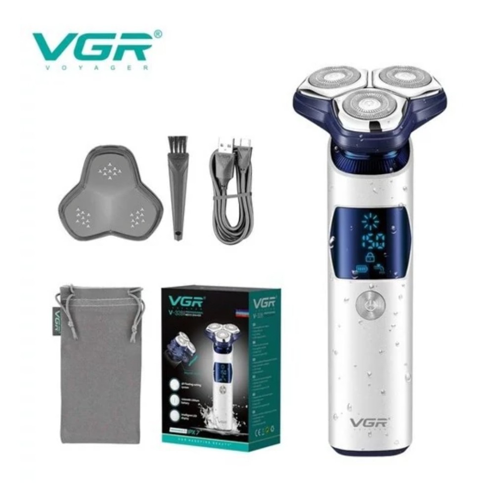 ماشین اصلاح سه تیغ ضد آب صورت وی جی آر مدل vgr v-328 کد 328 شیور ریش تراش با کیفیت و پر قدرت