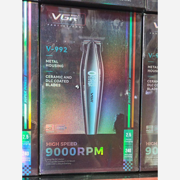 ماشین اصلاح صفر زن خط زن وی جی آر V-992شاهکاری از وی جی آر 9000 دور در دقیقه.
