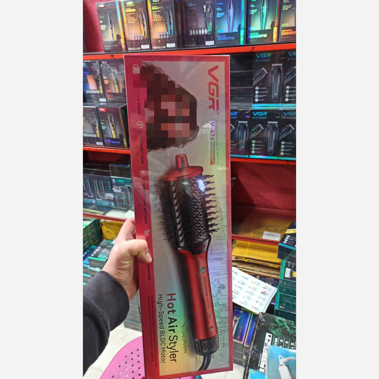 سشوار برس دار حرفه ای وی جی آر مدلVGR 476