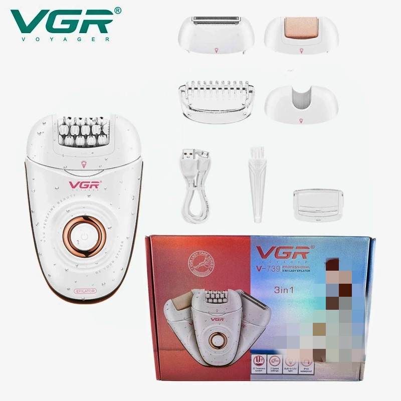 اپیلاتور سه کاره وی جی آر مدل V-739