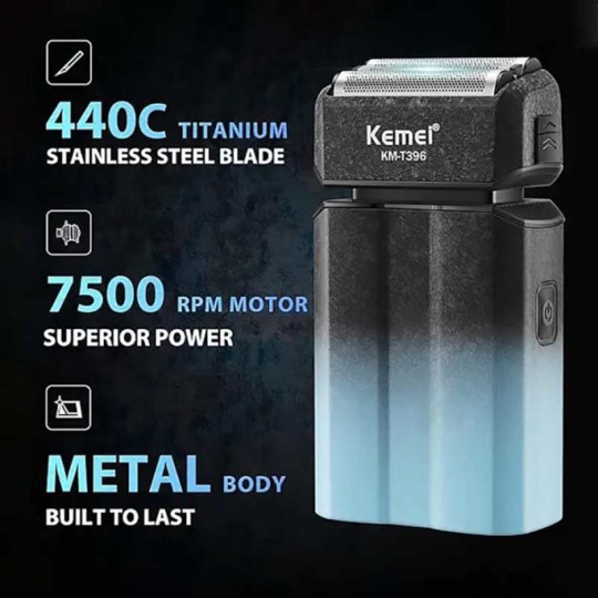شیور شارژی کیمی مدل KM-T396 بیشترین دور موتور7500 دور در دقیقه منبع انرژی باتری 1400 میلی آمپر