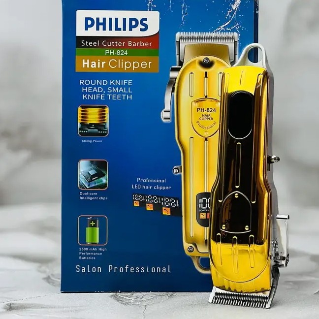 ماشین اصلاح فیلیپس مدل PH-824 جنس تیغه استیل ضد زنگ منبع تغذیه باتری قابل شارژ