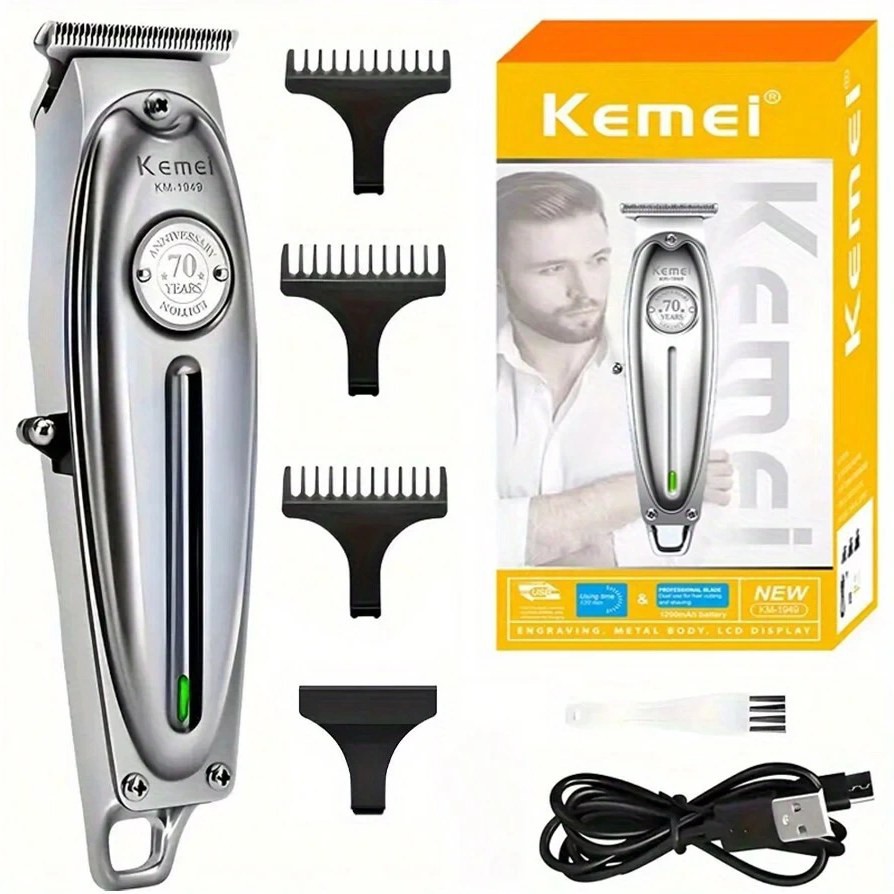 ماشین اصلاح کیمی مدل KM -1948 دارای صفحه نمایشگر باطری 1400 میلی آمپر قدرت موتور 7000 RPM ضد حساسیت