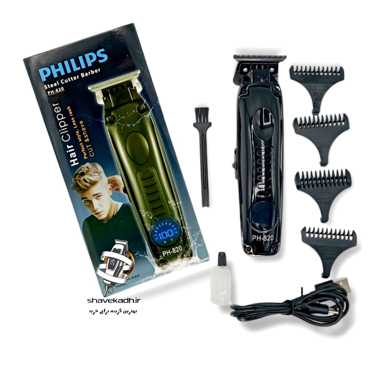 صفر زن صورت و بدن مارک فلیپس PHILIPS PROFESSIONAL 820 شارژی و مستقیم برق دیجیتالی و نمایشگر درصد باتری