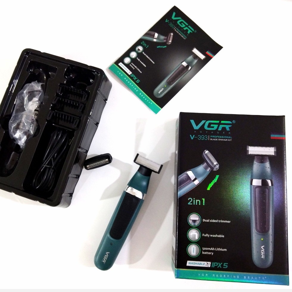 ماشین اصلاح موی سر و صورت وی جی آر 393 مرجع VGR V393 ست ماشین اصلاح وی جی آر مدل VGR 393 ضد آب بهره گیری از