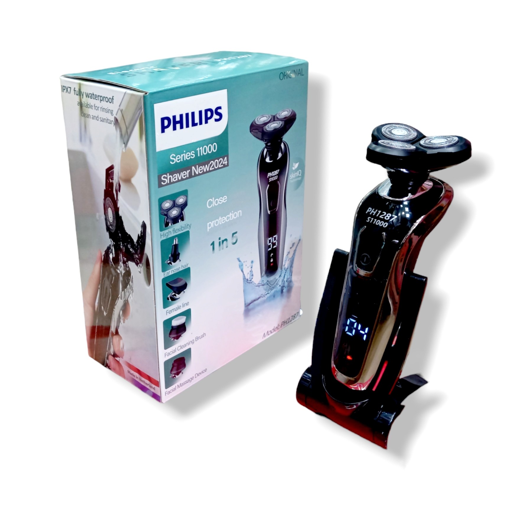 ریش تراش هوشمنده حرفه ای فلیپس PHILIPS Series 11000 PH1287 تیغ تیتانیوم باتری لیتیوم 1700 میلی امپر شناوری تیغ