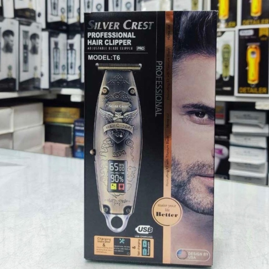 ریش تراش خط زن سیلور کرست مدل t6 بسیار قدرتمند دور موتور 6500
