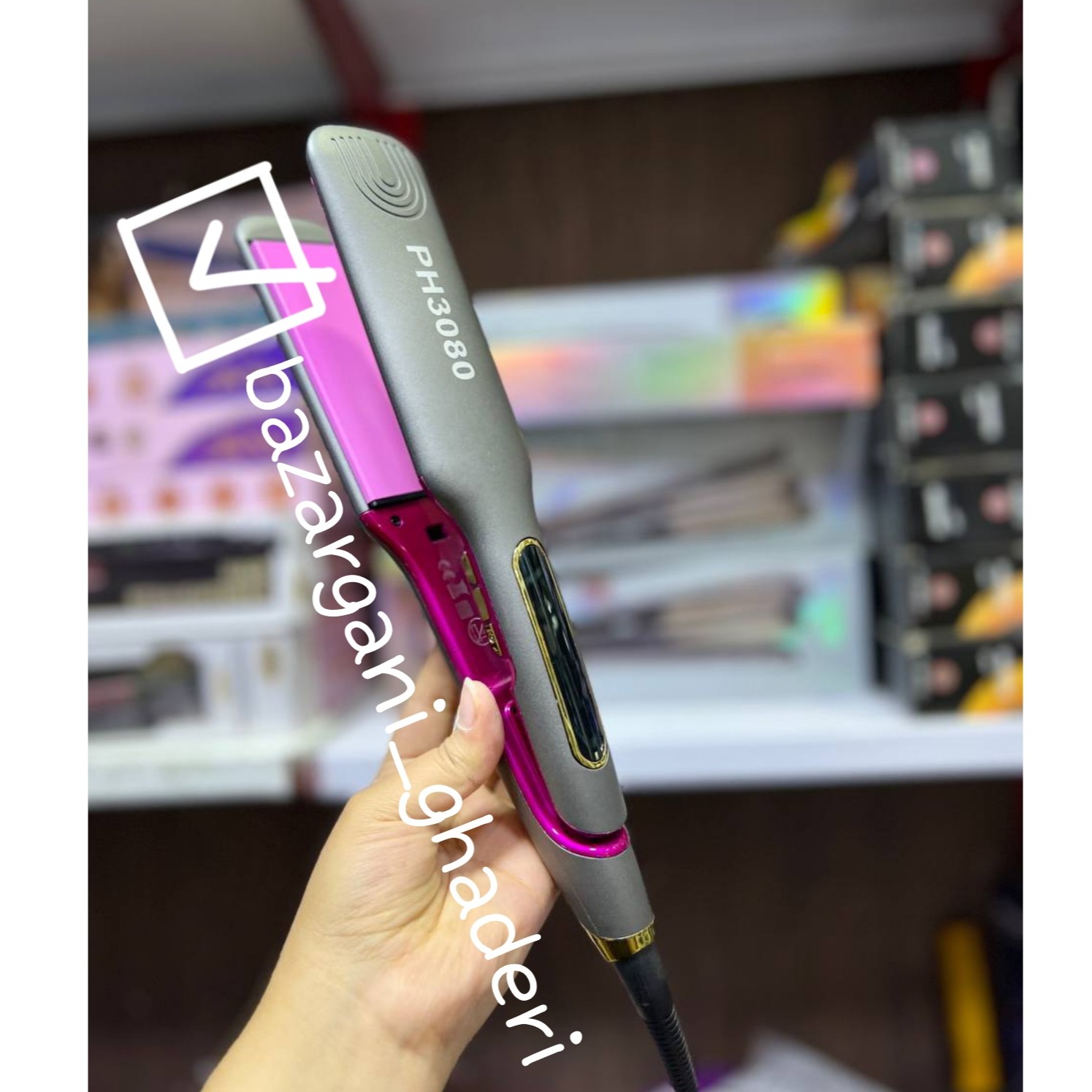 اتومو فوق حرفه ای فلیپس کف تیتانیوم با 980 درجه حرارت صافی شلاقی ماندگارPHILIPS 3080