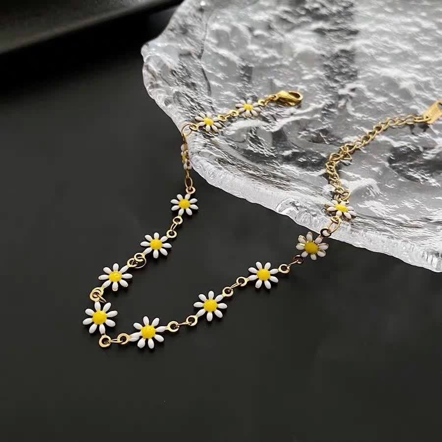 دستبند بابونه چند رنگی تابستونی