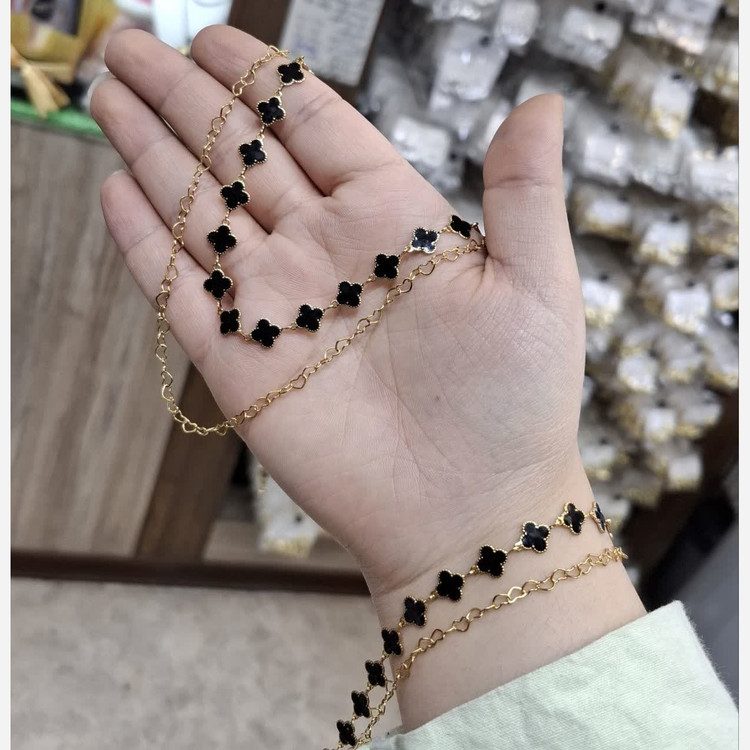 دستبند و گردنبند ونکلیف و قلب طرح طلا