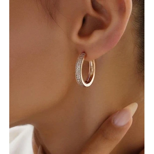 گوشواره حلقه ای ژوپینگ فول نگین مجلسی