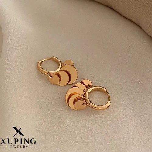 گوشواره پولکی آویز ژوپینگ طرح طلا