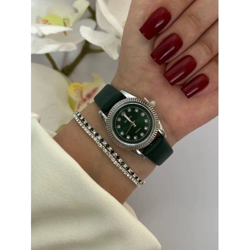 ساعت بند چرمی طرح رولکس