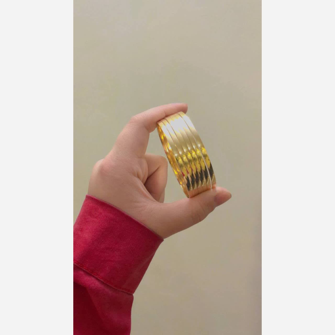 النگو طلاروس آینه ای طرح طلا گالری هیما