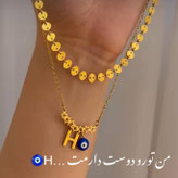 گردنبند دو لاین آویز چشم نظر گالری هیما