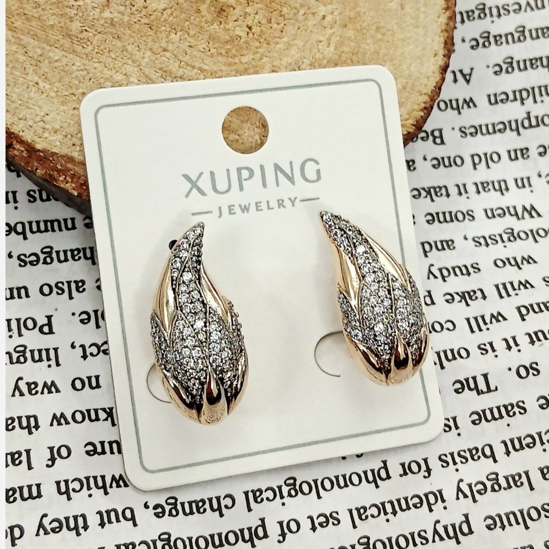 گوشواره ژوپینگ کلیپسی زنانه اصلی ژوپینگ اصلی نگین دار