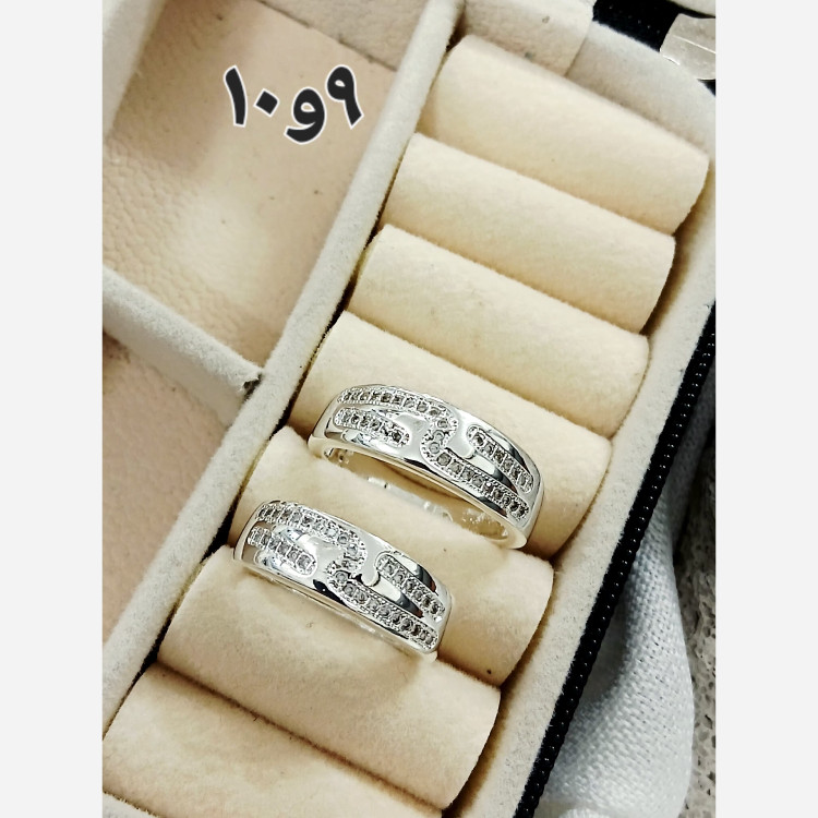حلقه ست نقره ای طرح نقره سایز 9و10 مناسب زوج ها قیمت جفتی