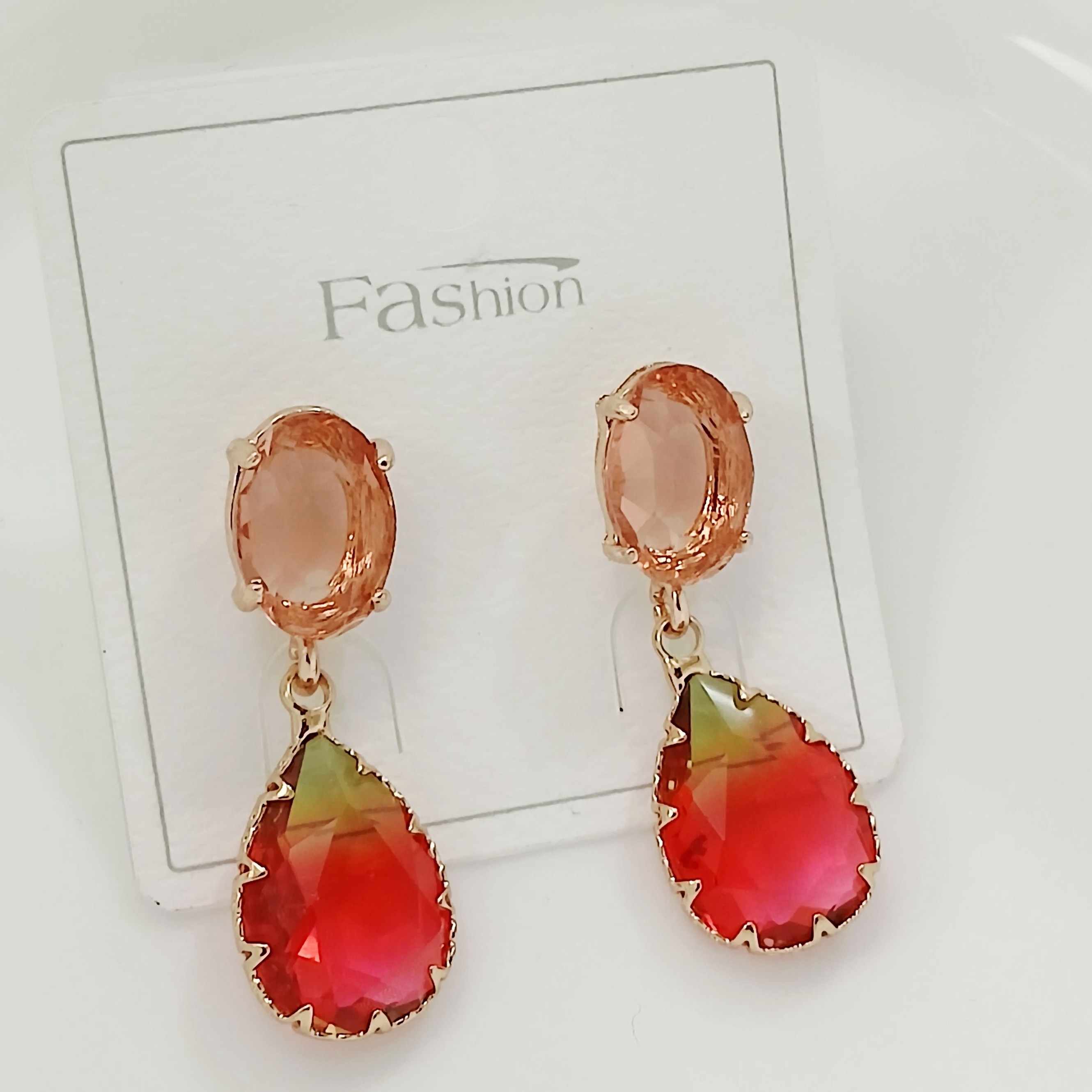 گوشواره ژارا جواهری خاص و شیک مجلسی رنگی