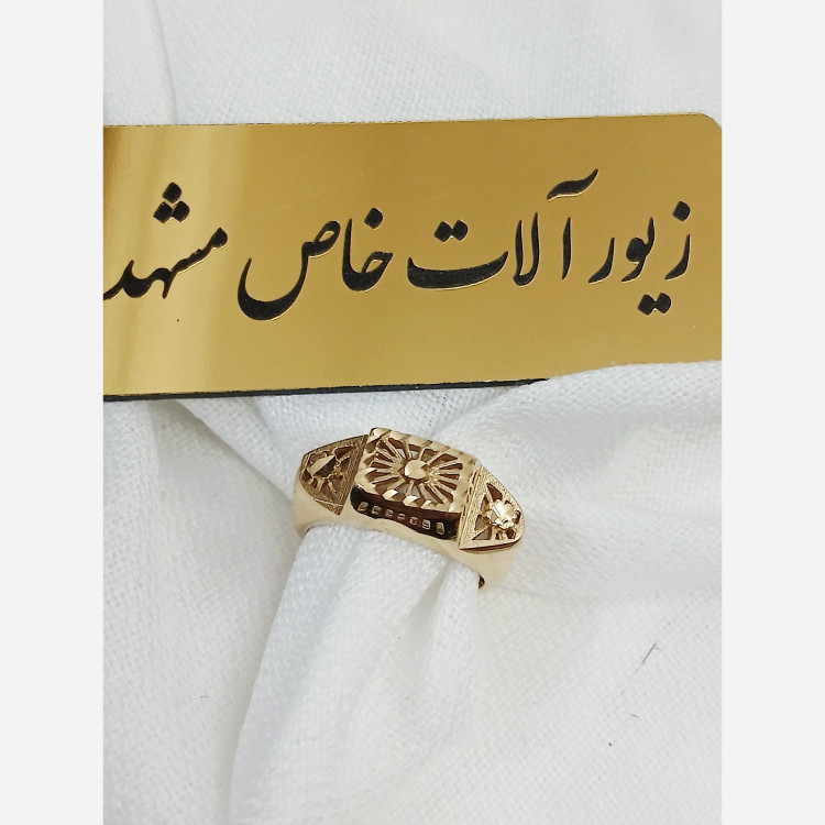 انگشتر زنانه طلا روس تراش ساده و شیک درجه یک خاص رنگ ثابت شیک