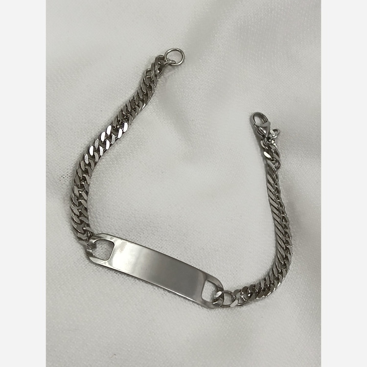 دستبند کارتیر پلاک دار مخصوص حکاکی استیل